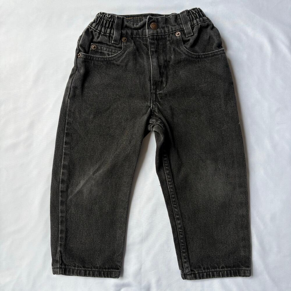 Vintage 90s Orange Tab Black 566 Loose Fit Jeans by Levi's - Size 4T